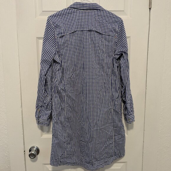 Orvis River Guide Shirt Dress Womens Size Med Blue White Checker Gingham Active - Picture 11 of 11